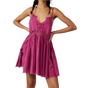 Free People Dahlia Mauve Mulberry llektra Slip Mini Dress